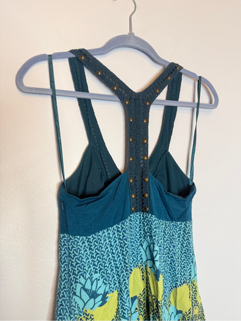 NWT! Y2K Free People green blue crochet short dress Size 6 - Picture 12 of 15